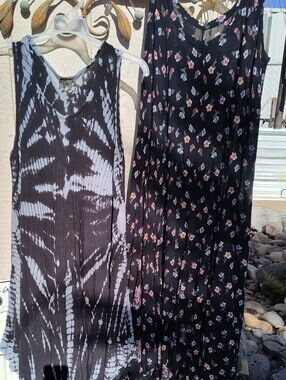 Lot of 2 Midi Rayon Free Size Summer Dresses